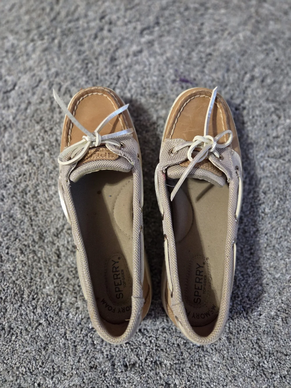 Sperry Women's Tan Canvas & Leather Boat Shoes